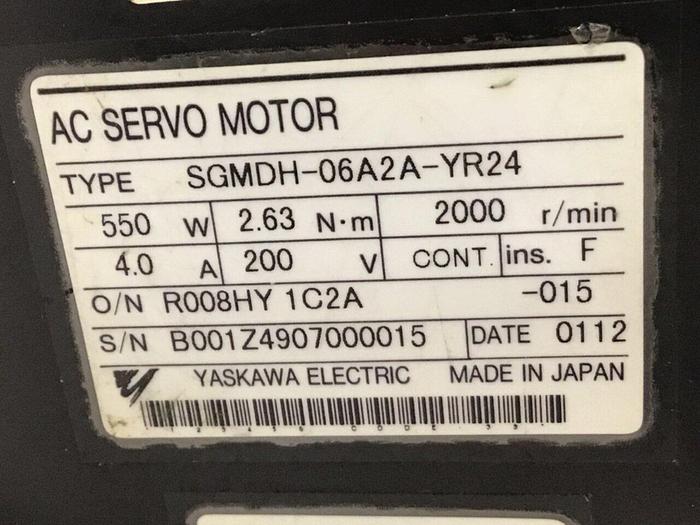 Used YASKAWA Servo Motor SGMDH-06A2A-YR24 Used