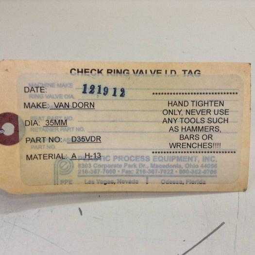 VAN DORN Check Ring Valve D35VDR #88423