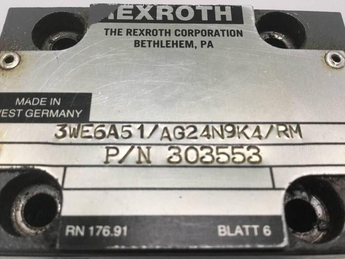 Used REXROTH Valve 3WE6A51AG24N9K4RM #99324