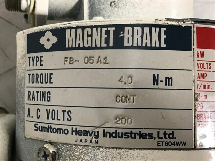 Used SUMITOMO AC Servo Motor w/ Cyclo Drive FS263MTCT16 #120385