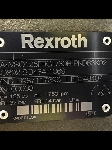 Used REXROTH Pump AA4VSO125FRG130RPKD63K02 #138292