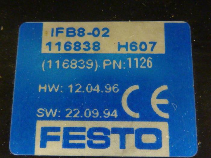 Used FESTO Control Block / Valve Terminal IFB8-02 #52861
