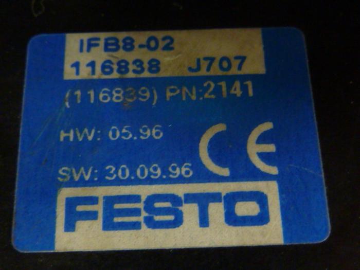 Used FESTO Control Block / Valve Terminal IFB8-02 #52762
