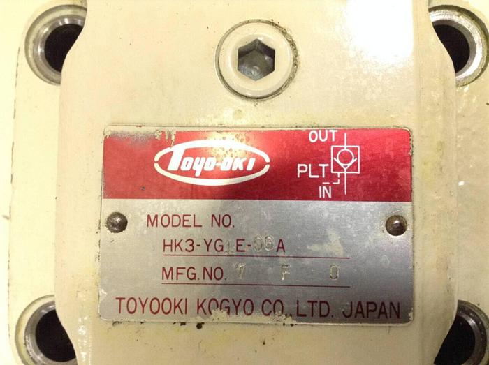 Used TOYOOKI KOGYO Valve HK3-YG1E-06A #87262
