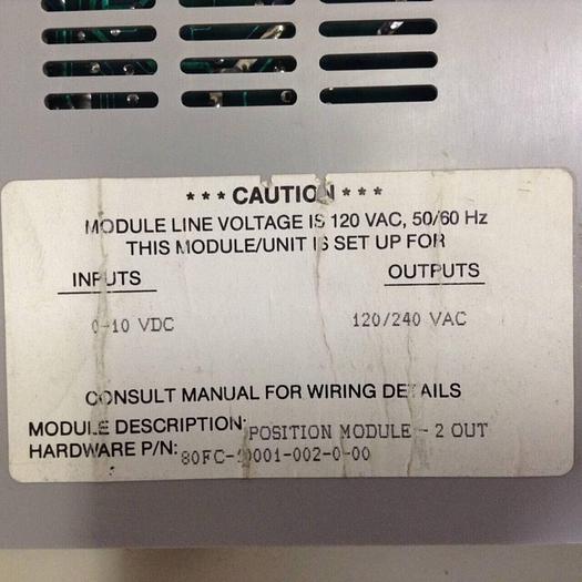 Used BARBER COLMAN Positioning Module 80FC-10001-002-0-00 #78214