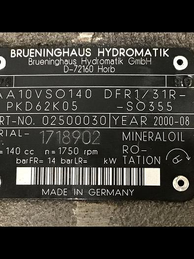 Used BRUENINGHAUS HYDROMATIK Pump AA10VS0140DFRI/31R-PKD62K05 S0355 Used #144646