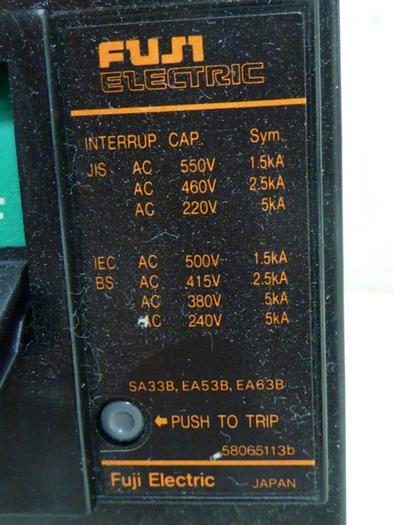 Used FUJI ELECTRIC 10 Amp Circuit Breaker SA33B-10 #60742