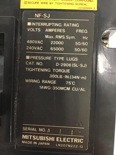 Used MITSUBISHI No-Fuse Breaker NF-SJ3125 USED