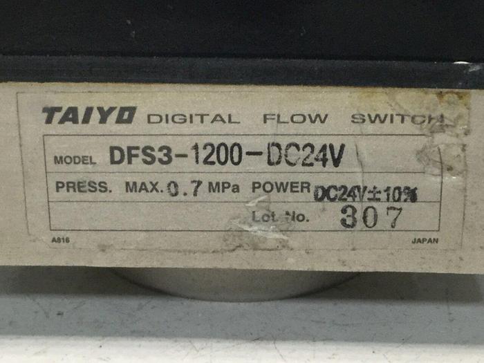 Used TAIYO Digital Flow Switch DFS3-1200-DC24V #104203