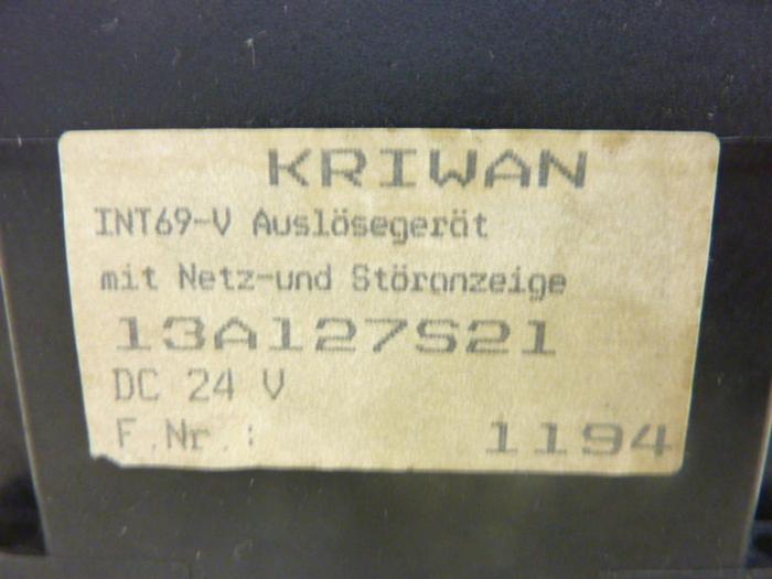 Used KRIWAN Motor Protector 13A127S21 #45515