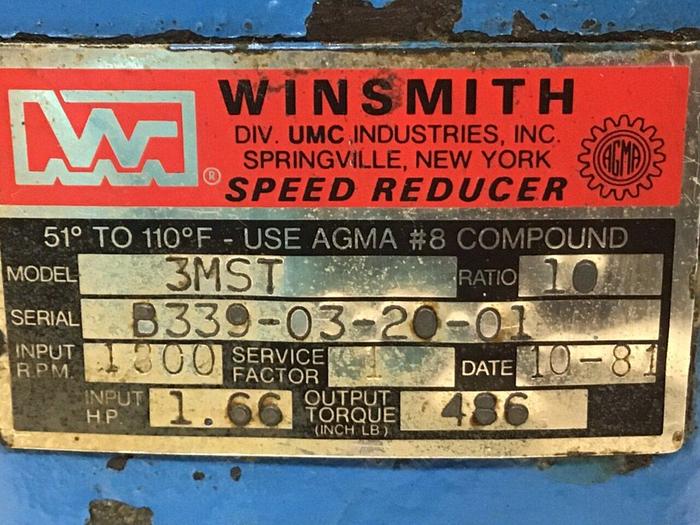 Used WINSMITH Speed Reducer 3MST #120411