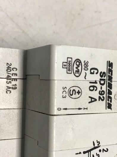 Used SCHRACK Circuit Breaker 16 Amp SD-92G 16A #119665