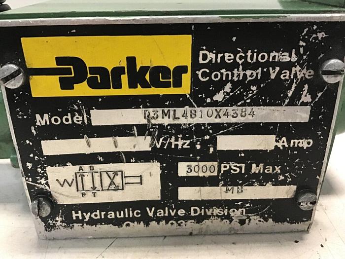 Used PARKER Directional Control Valve D3ML4B10X4384 #142438