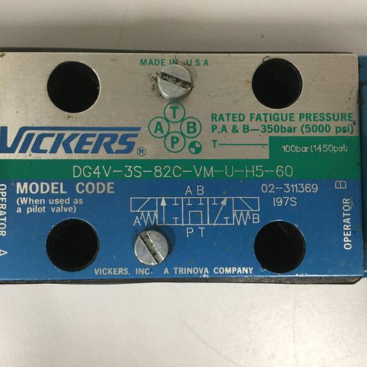 Used VICKERS Valve DG4V3S82CVMUH560 Used