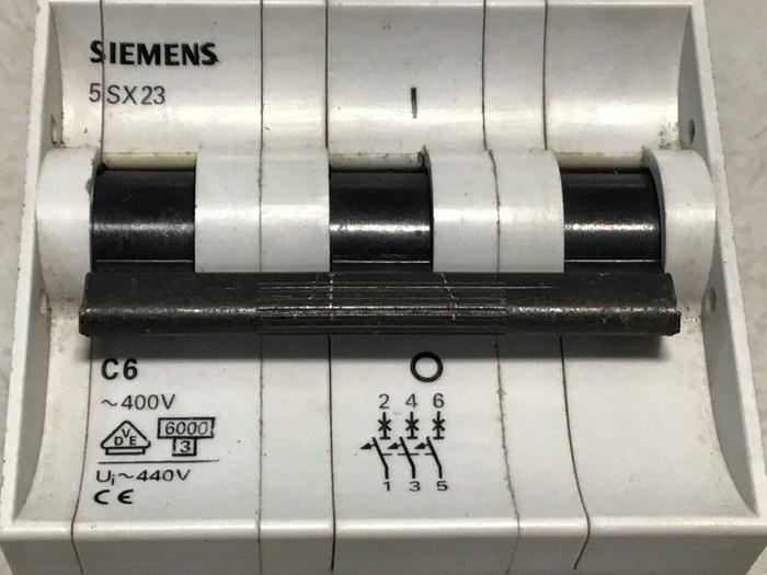 Used SIEMENS 6 Amp Circuit Breaker 5SX23C6 #122609