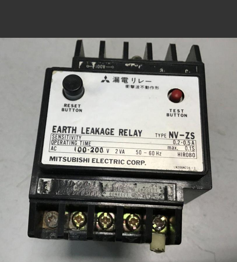 Used MITSUBISHI Earth Leakage Relay NV-ZS USED