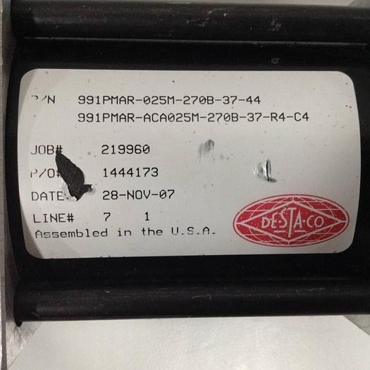 Used DESTACO Pneumatic Hold Clamp 991PMAR-025M-270B-37-44 #90043