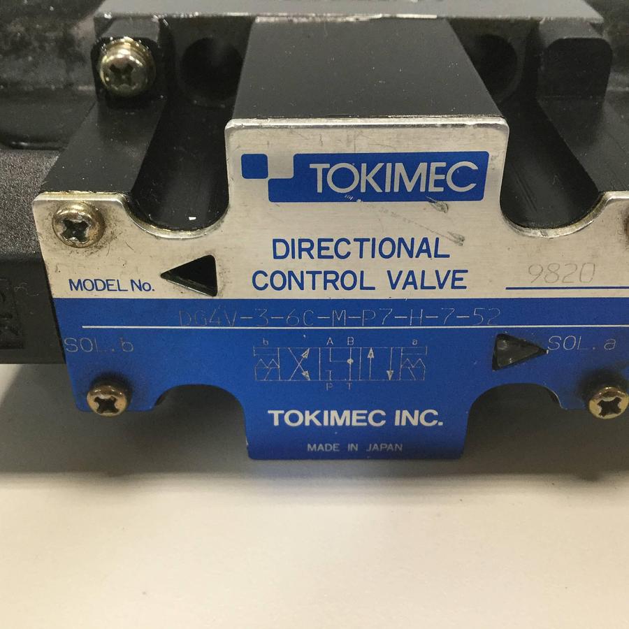 Used TOKIMEC Directional Control Valve DG4V-3-6C-M-P7-H-7-52 USED