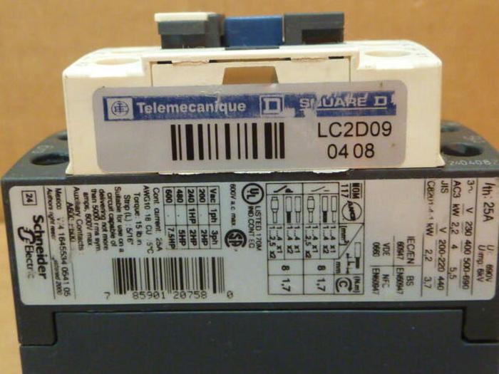 Used TELEMECANIQUE Contactor LC1D09BD #31698