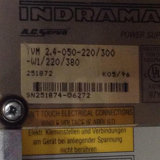 Used INDRAMAT AC Servo Drive Supply TVM 2.4-050-220/300-W1/220/380-W1/220/380 Used