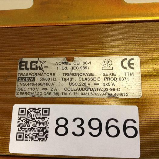 Used ELCA ELETTRONICA 2.2 kVA Transformer 0371 #83966
