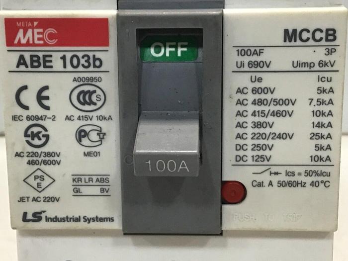 Used LG 100 Amp Circuit Breaker ABE103B #119810