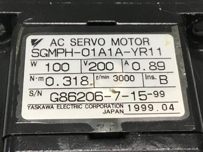 Used YASKAWA Servo Motor SGMPH-01A1A-YR11 #131364