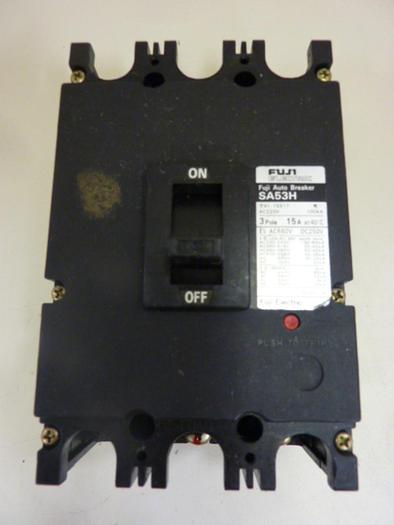 Used FUJI ELECTRIC 15 Amp Circuit Breaker SA53H-15 #46826