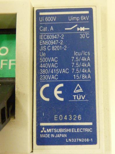 Used MITSUBISHI 5 Amp No-Fuse Breaker NF50-SWU3-5 #60746