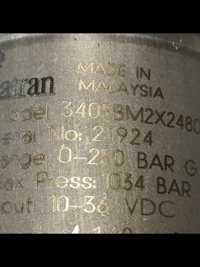 Used VIATRAN Pressure Transducer 3405BM2X2480 #135476