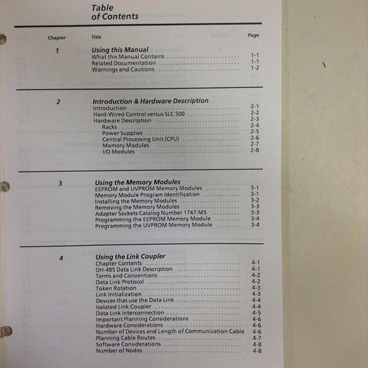Used ALLEN BRADLEY Installation and Operation Manual 1747-804 #70848