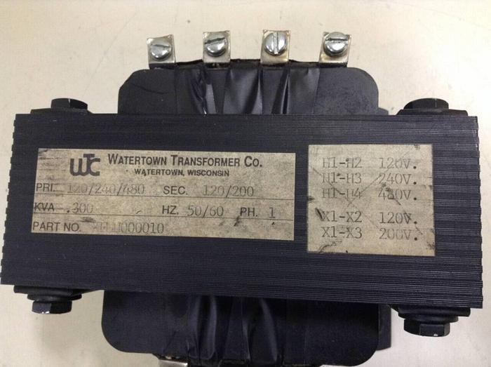 Used WATERTOWN TRANSFORMER CO 0.300 kVA Transformer XFMU000010 #102296