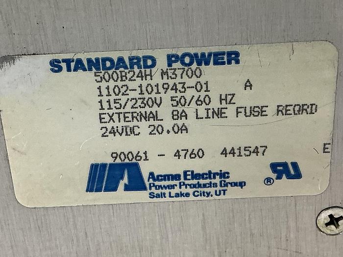 Used ACME ELECTRIC 500B24H M3700
