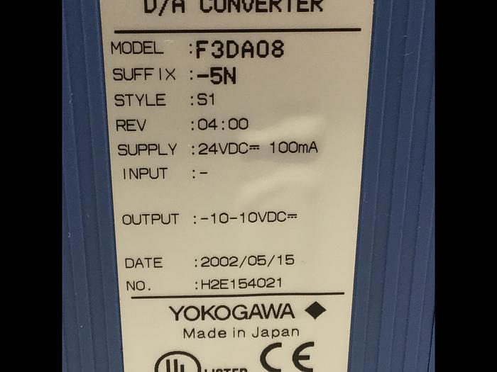 Used YOKOGAWA D/A Converter Module F3DA08-5N Used