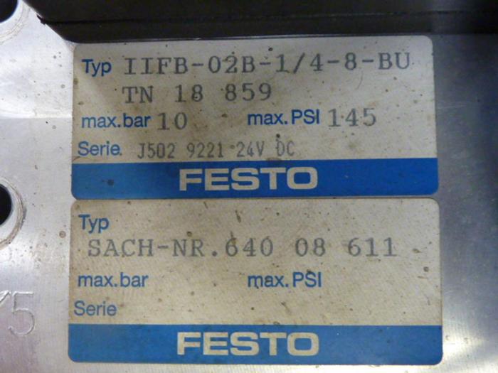 Used FESTO Control Block / Valve Terminal IFB8-02 #52875