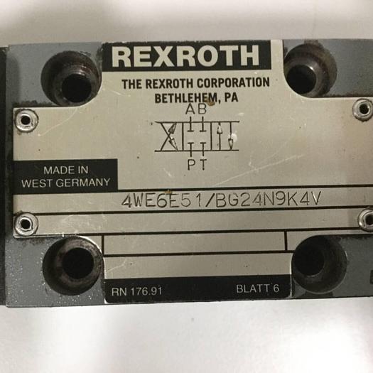 Used REXROTH Valve 4WE6E51BG24N9K4V #90380