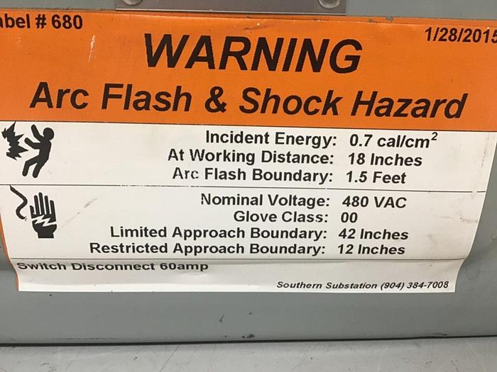 Used SIEMENS 60 Amp Safety Disconnect Switch F352 #130003