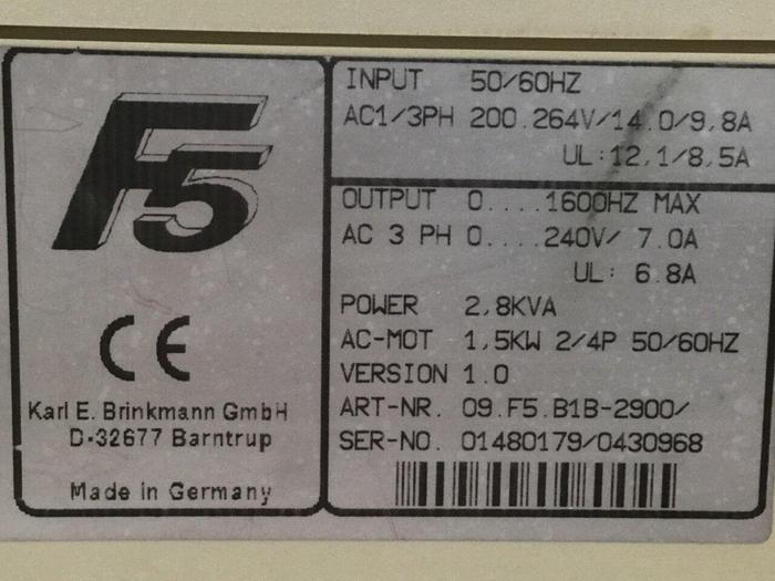 Used KEB F5 Drive 09.F5.B1B-2900 #105136