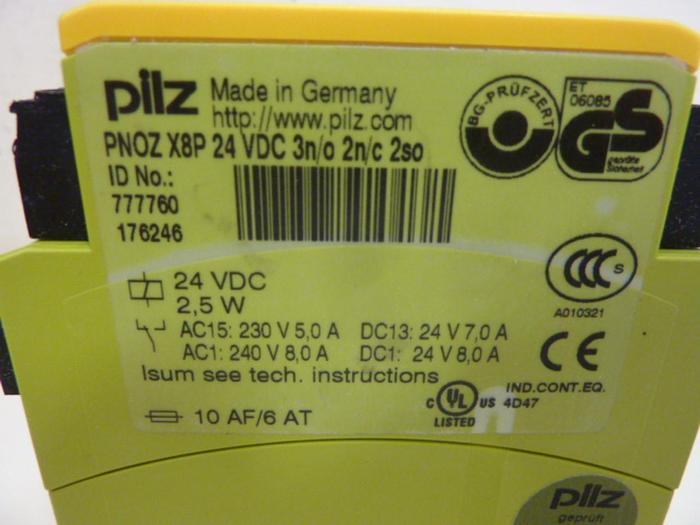 Used PILZ Safety Relay PNOZX8P24VDC3N/O2N/C2SO #66545