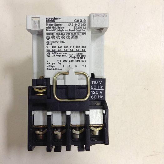 Used SPRECHER & SCHUH Contactor CA3-9 #82503