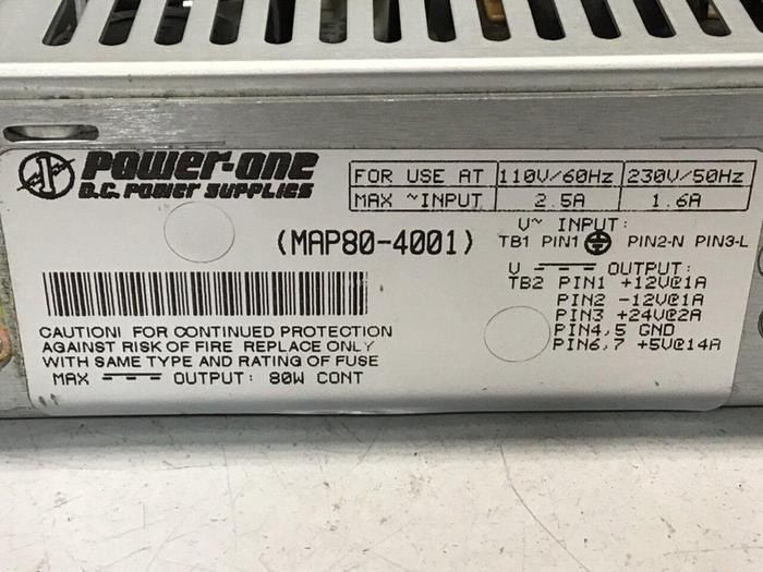 Used POWER ONE Power Supply MAP80-4001 #118387