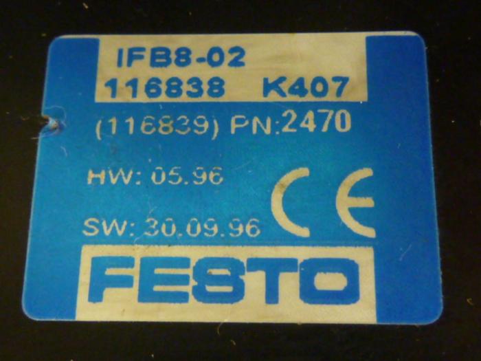 Used FESTO Control Block / Valve Terminal IFB8-02 #52841