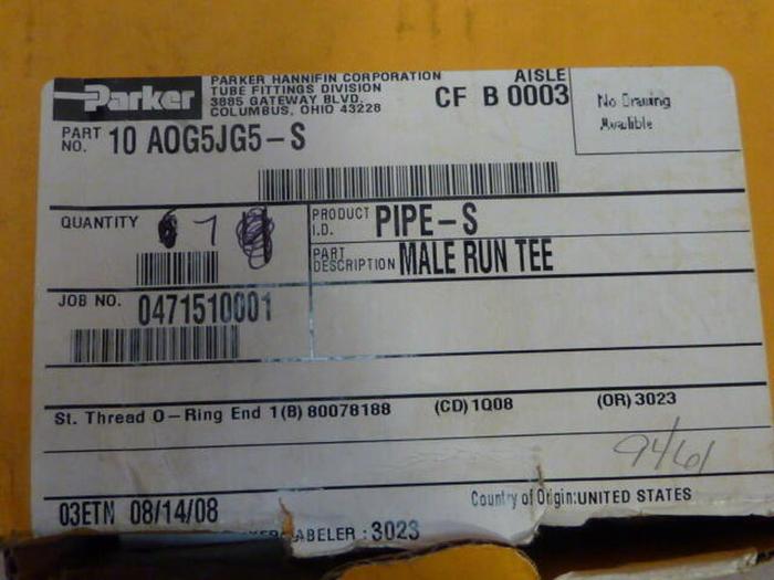 PARKER Run Tee 10-A0G5JG5-S #29711