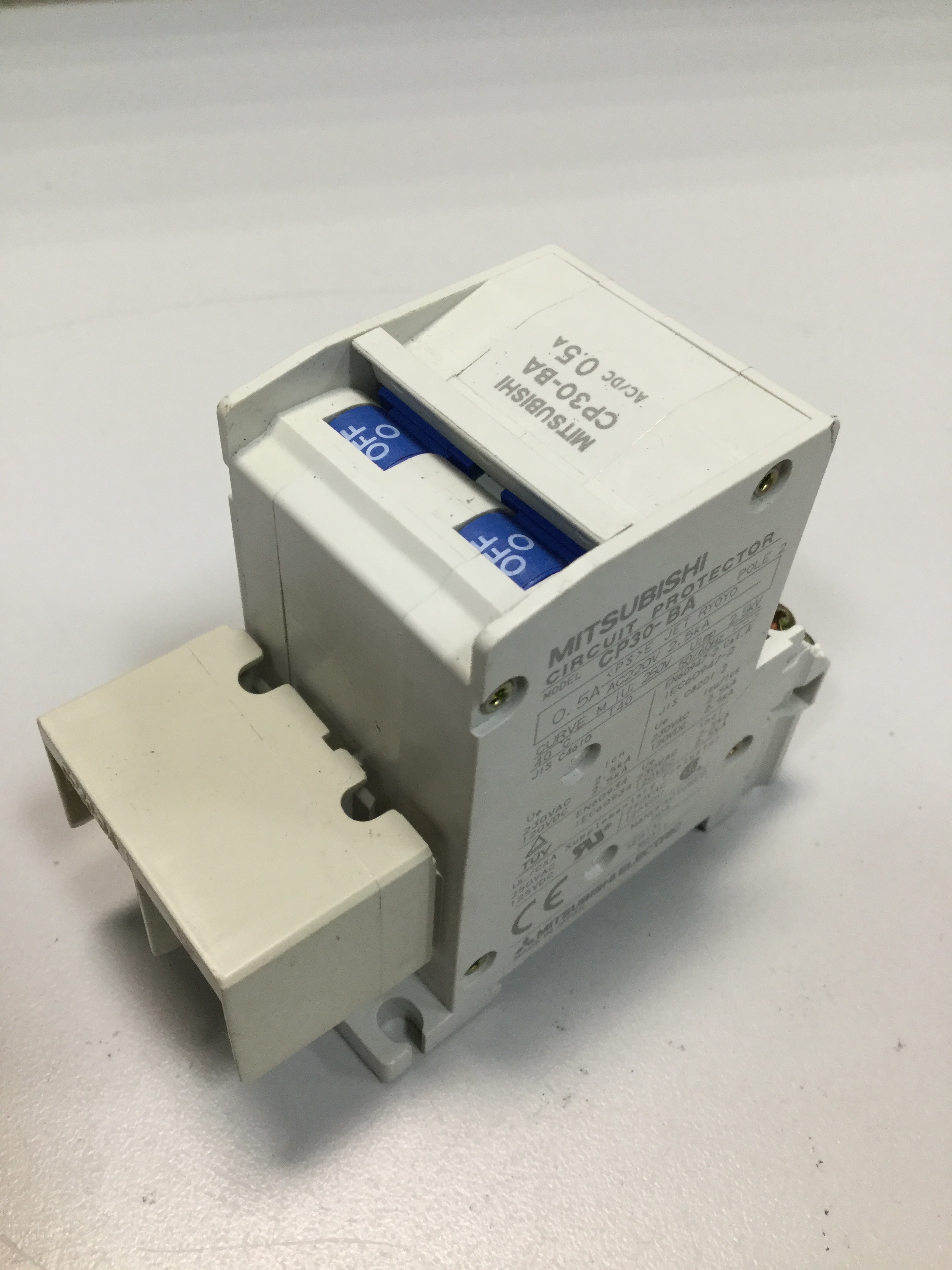 Used MITSUBISHI 0.5 Amp Circuit Protector CP30-BA-2P-0.5A USED