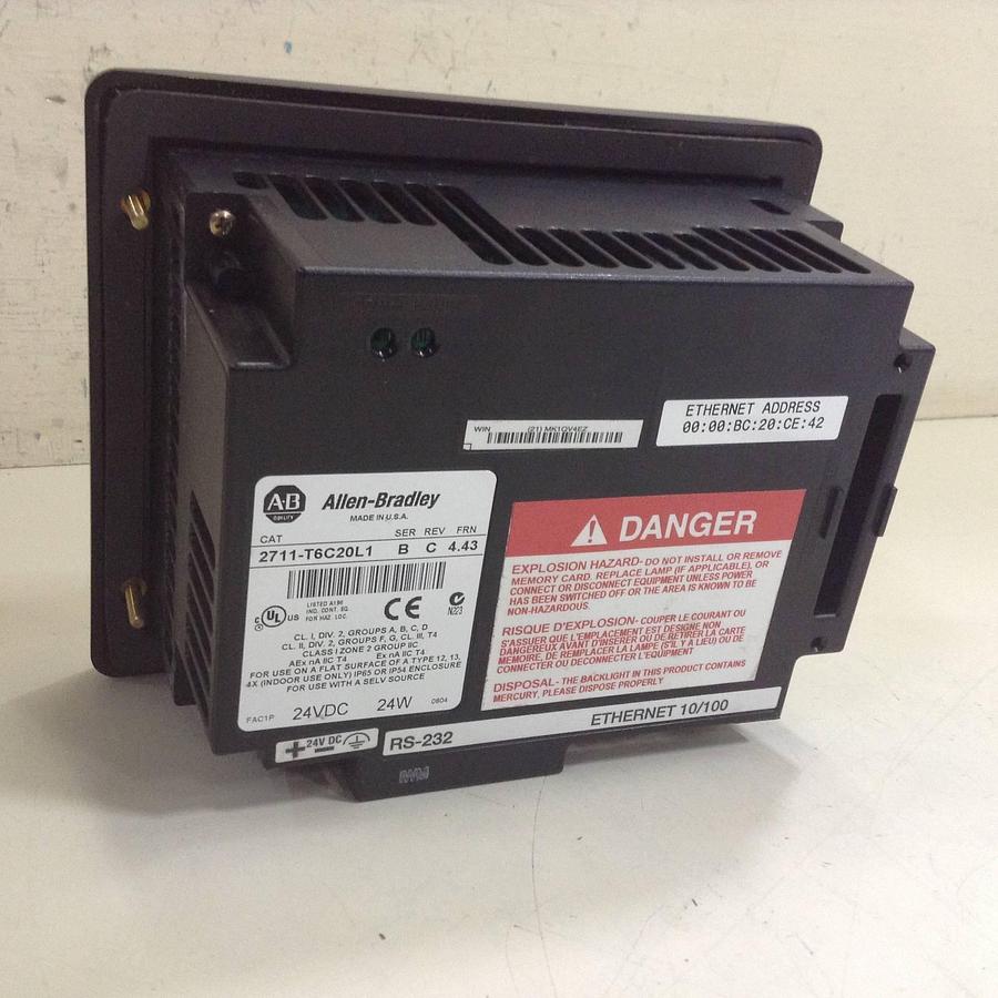 Used ALLEN BRADLEY Panel View 600 2711-T6C20L1 SER B #85539