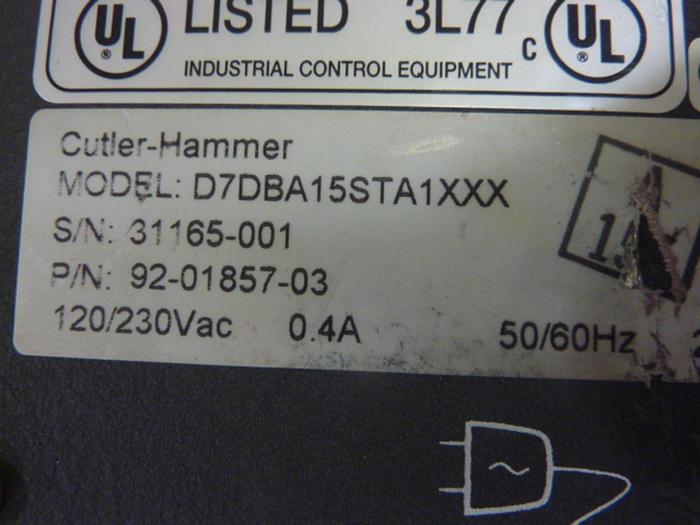 Used CUTLER HAMMER Operator Panel D7DBA15STA1XXX Used