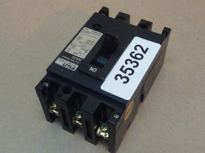 Used FUJI ELECTRIC 3 Amp Circuit Breaker SA33-3 #35362