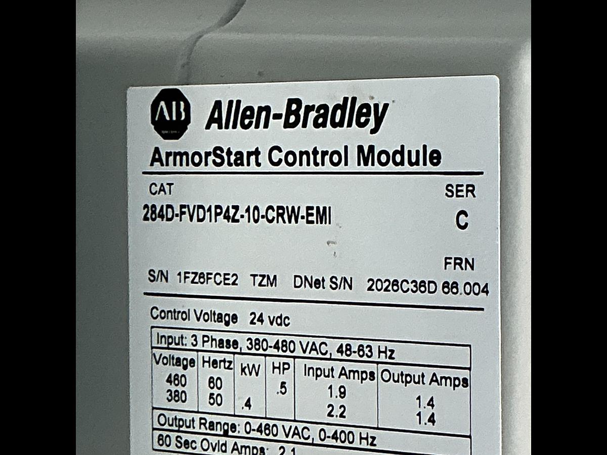 Used ALLEN BRADLEY 284D-FVD1P4Z-10-CRW-EMI