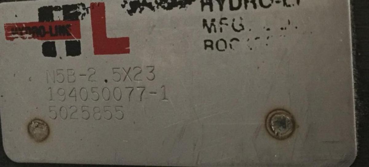 Used HYDRO LINE Injection Sled Cylinder N5B-2.5X23 USED
