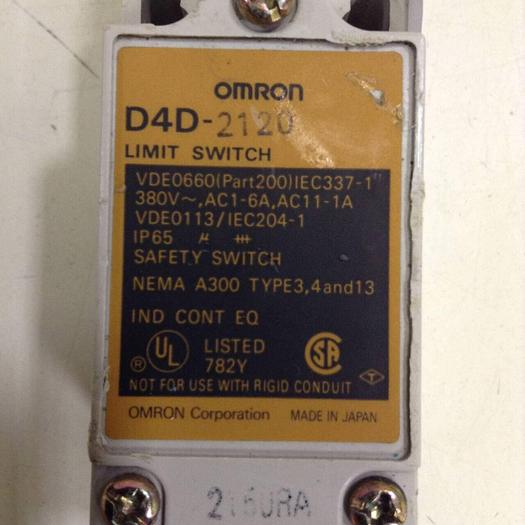 Used OMRON Limit Switch D4D-2120 #77587